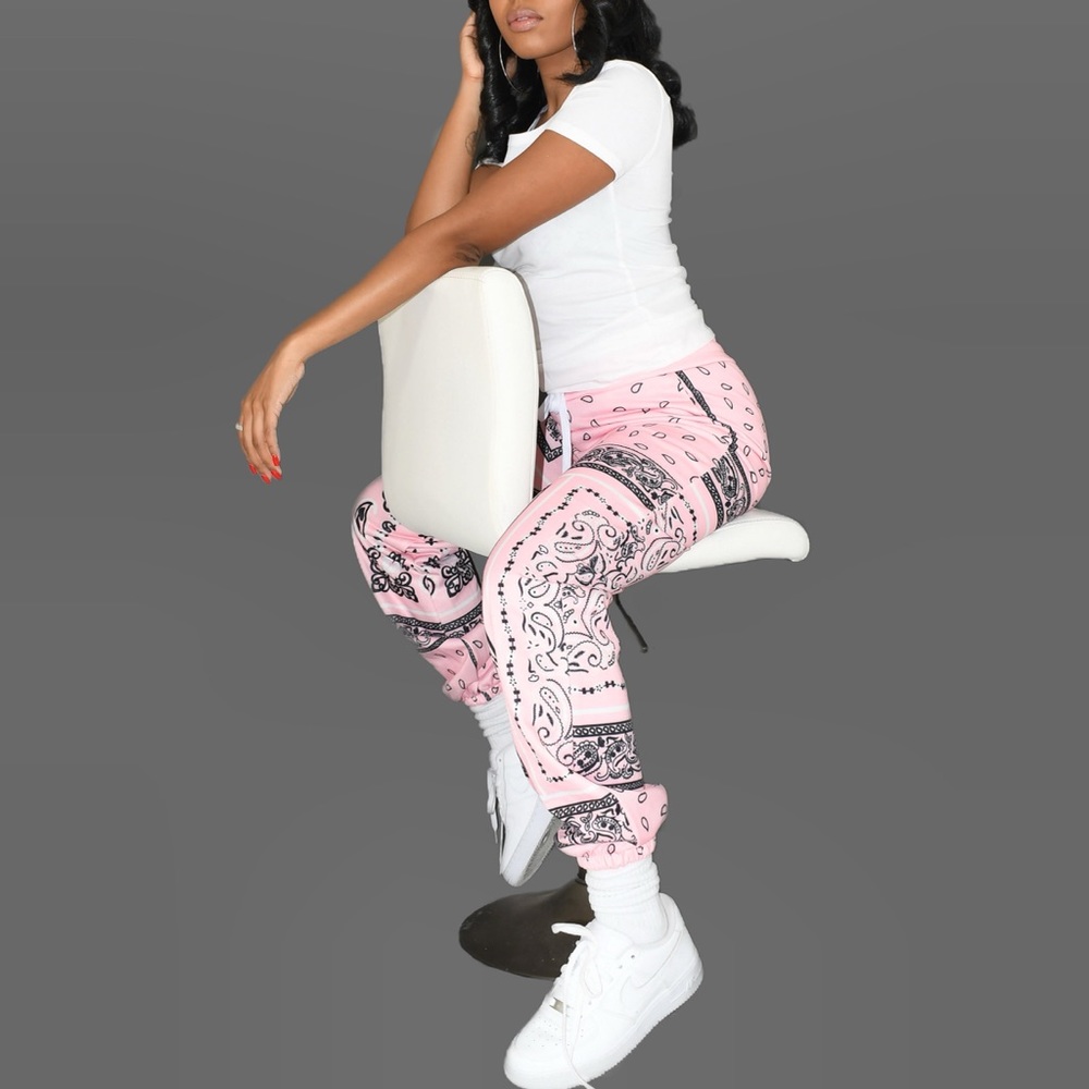 *SOLD* Pink Paisley Jogger Sweatpants